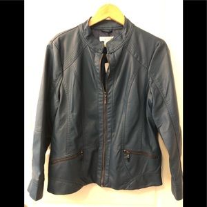 Jacket (looks like leather) -Blue